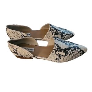Steve Madden sz 9.5 Talent Snake Print flats shoes SH449